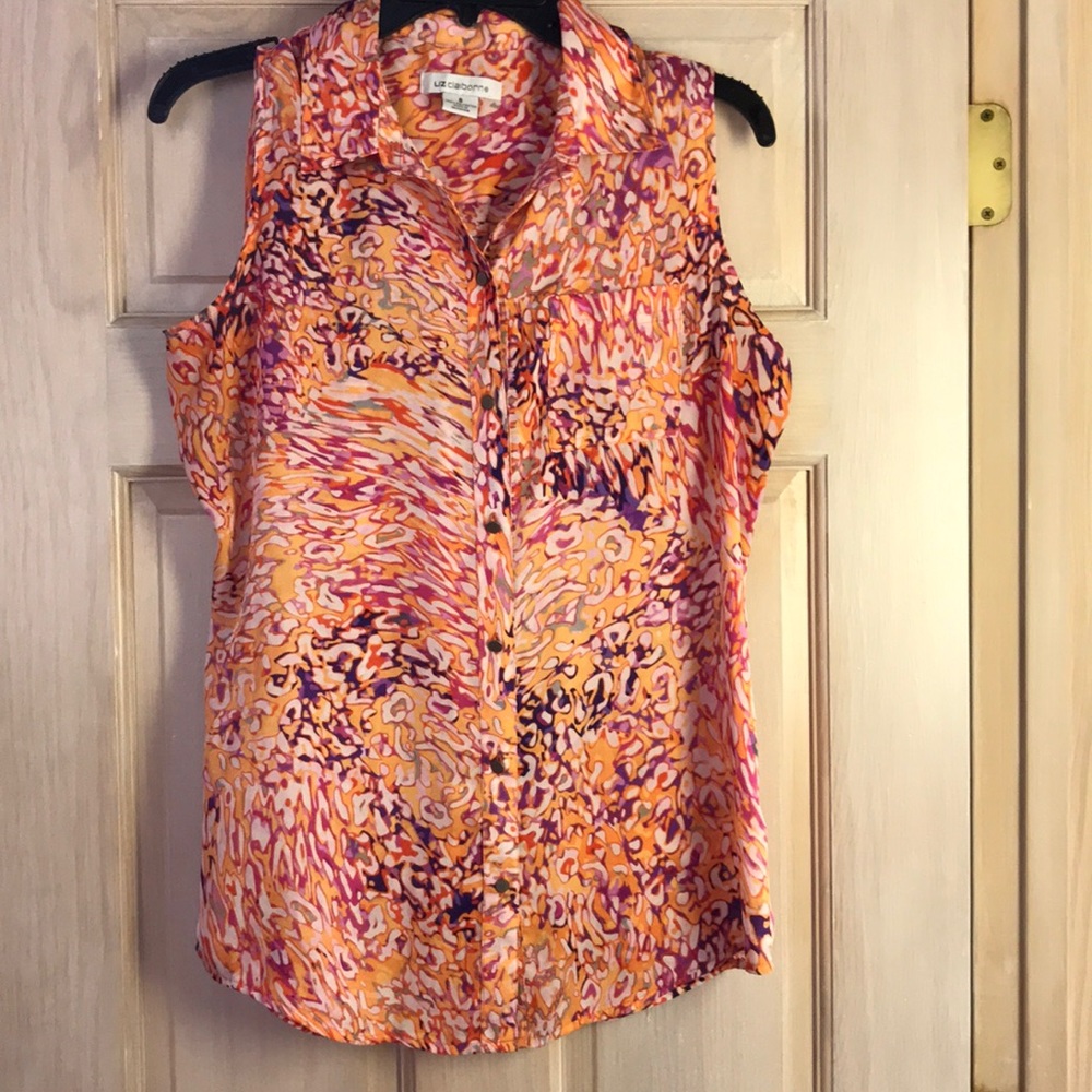 Liz Claiborne collared button down blouse
